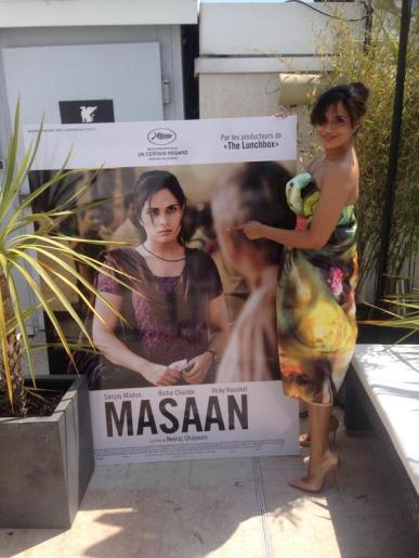 Richa with film's poster